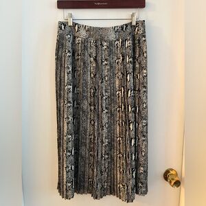 Jcrew Pleated Snake Print Midi Skirt (Size 4)